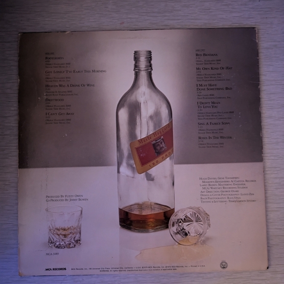 Merle Haggard 'Serving 190 Proof' Vinyl Record - Picture 3 of 4